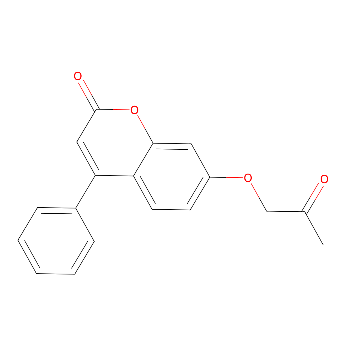 7-(2-Oxopropoxy)-4-phenyl-2H-1-benzopyran-2-one molecular structure, CAS 195137-96-3