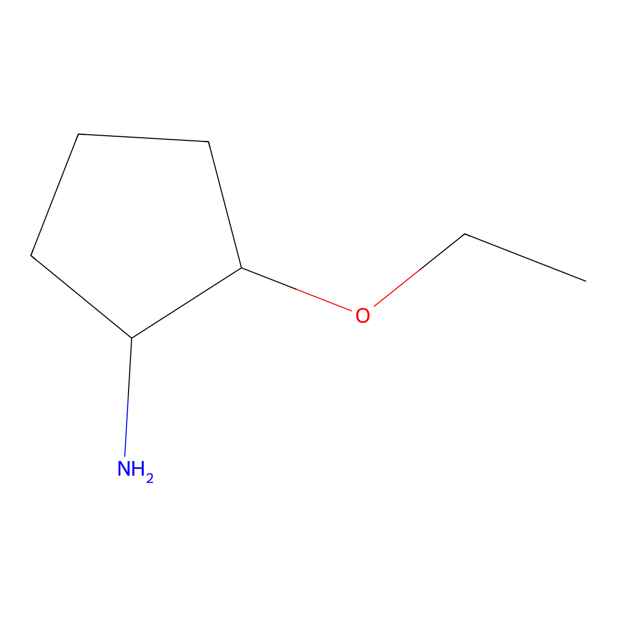 rac-(1R,2R)-2-ethoxycyclopentan-1-amine molecular structure, CAS 1951374-01-8
