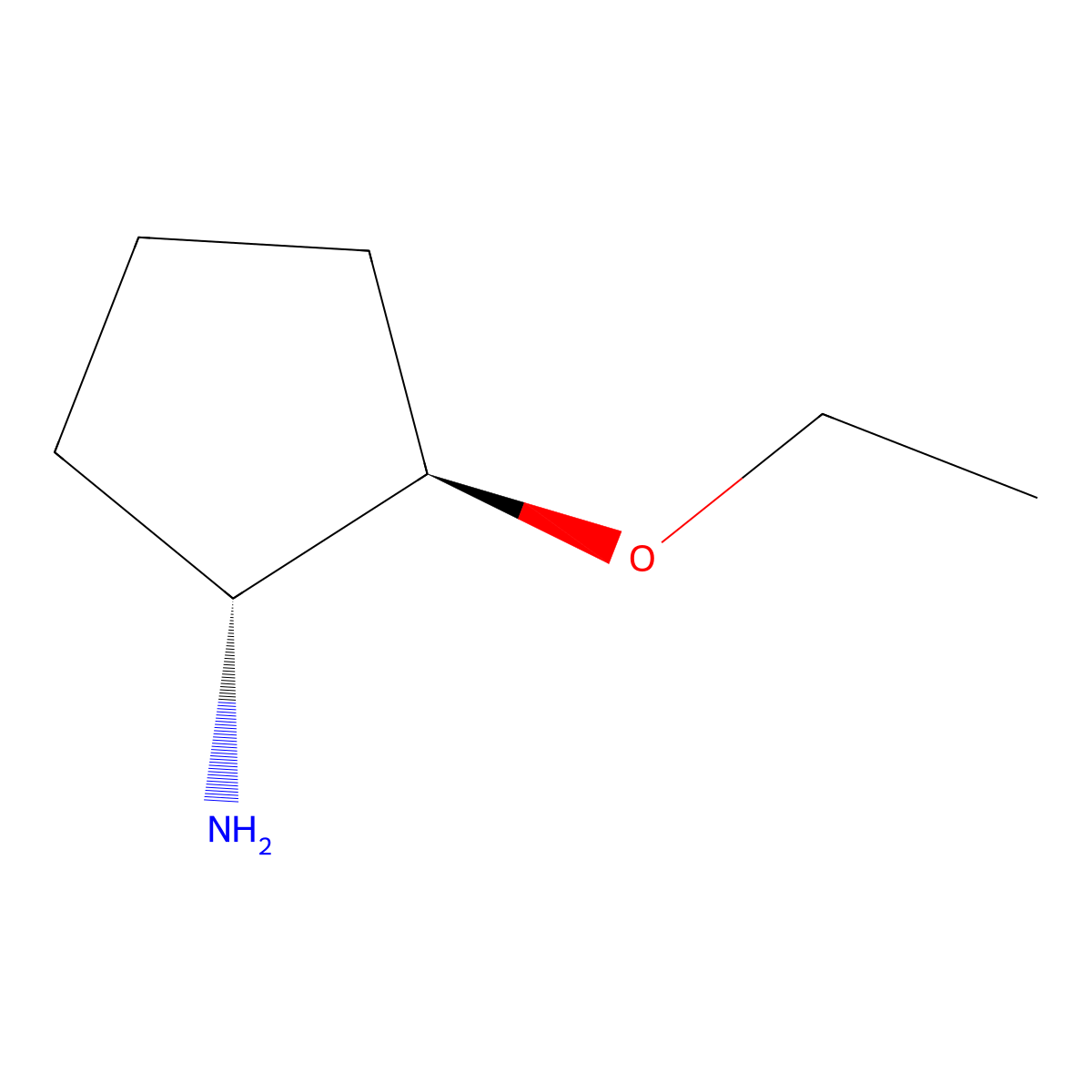 rac-(1R,2R)-2-ethoxycyclopentan-1-amine molecular structure, CAS 1951374-01-8