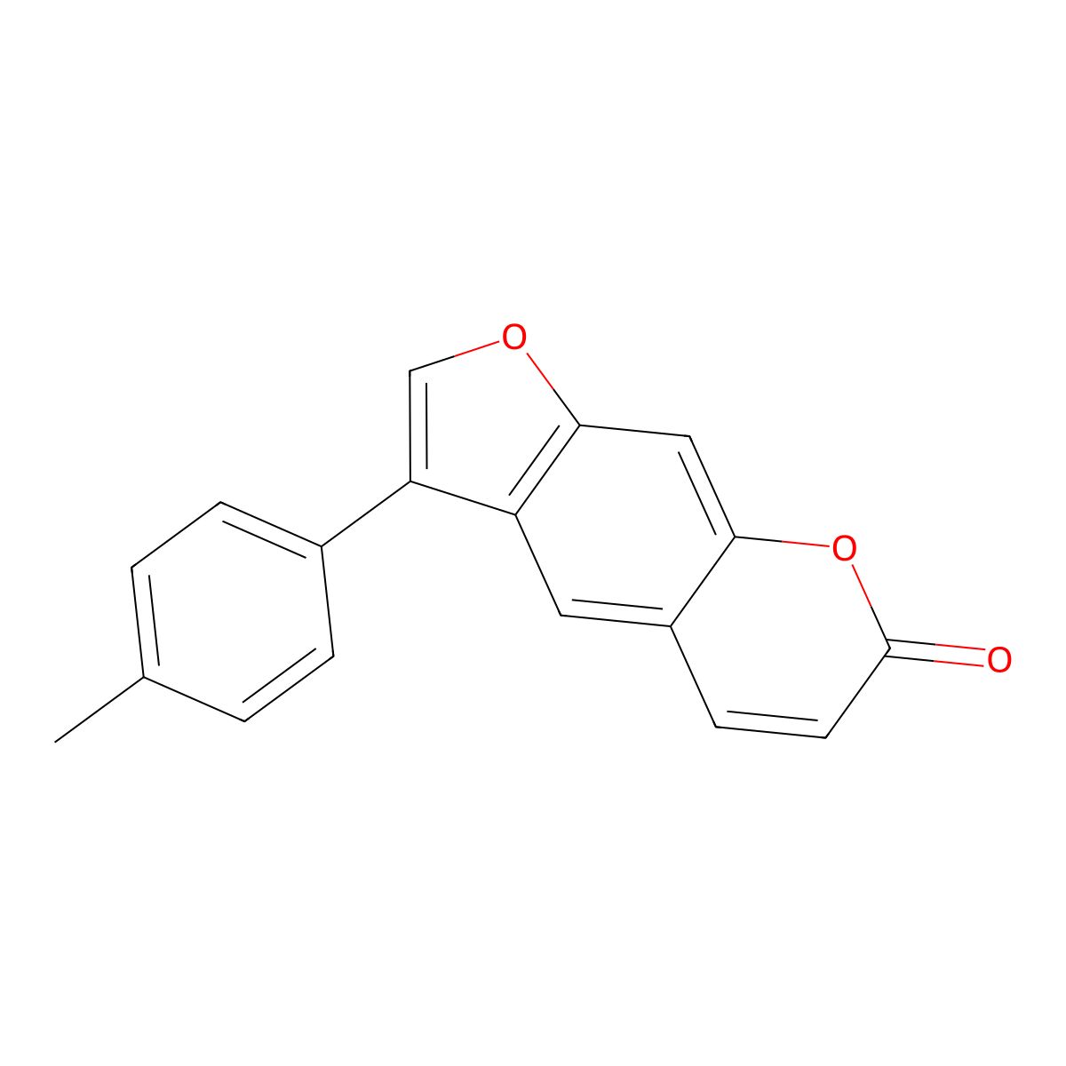 3-(4-methylphenyl)-7H-furo[3,2-g]chromen-7-one molecular structure, CAS 195138-00-2