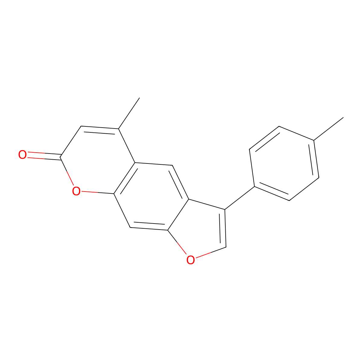 5-methyl-3-(4-methylphenyl)-7H-furo[3,2-g]chromen-7-one molecular structure, CAS 195138-02-4
