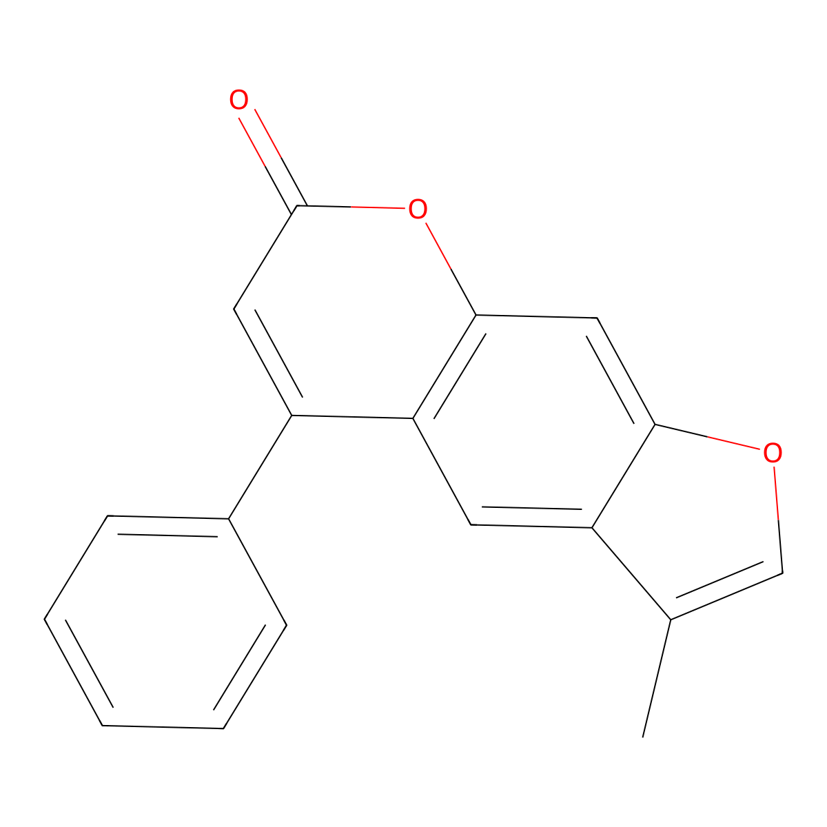 3-methyl-5-phenyl-7H-furo[3,2-g]chromen-7-one molecular structure, CAS 195138-10-4