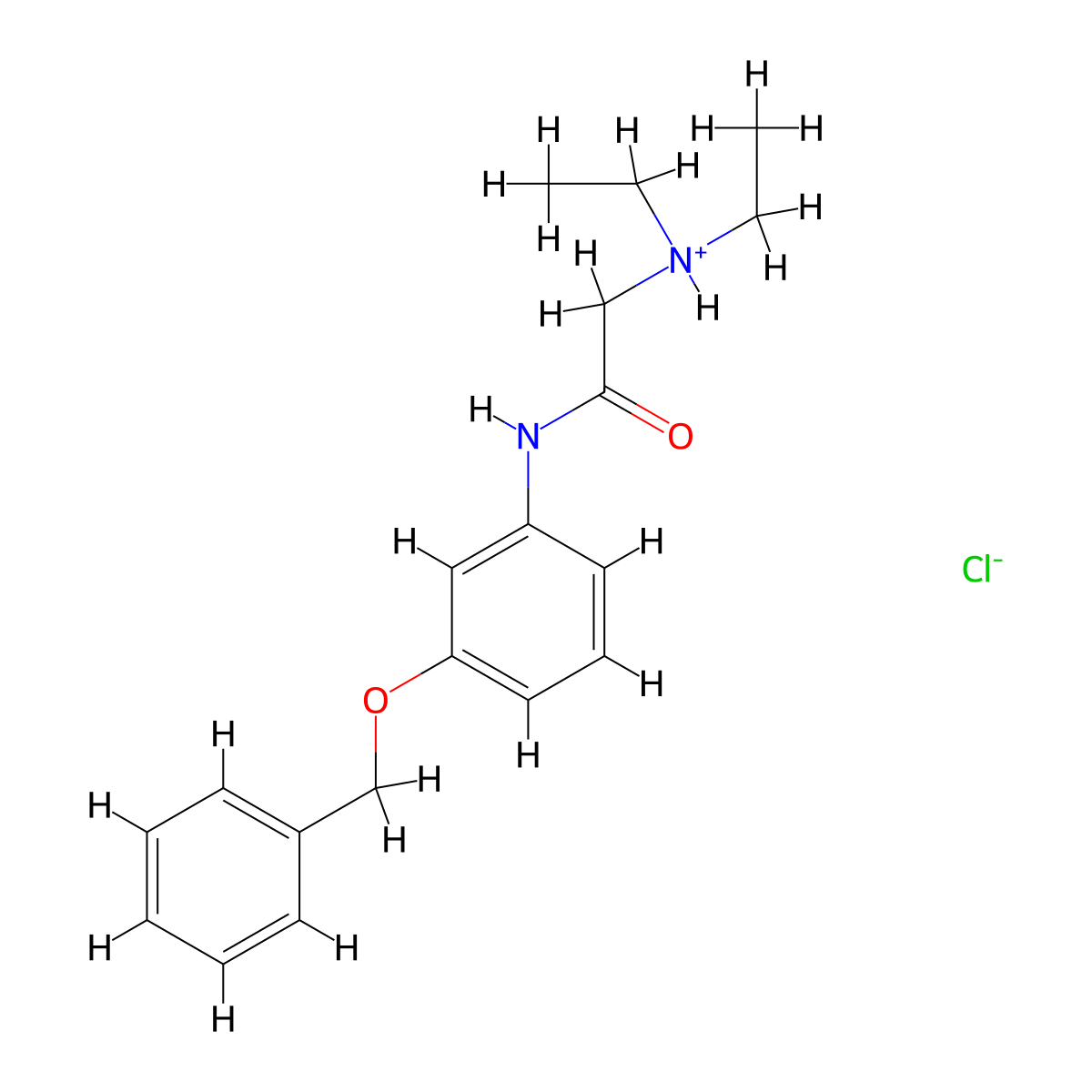 Acetanilide, 3'-benzyloxy-2-diethylamino-, hydrochloride molecular structure, CAS 19514-90-0