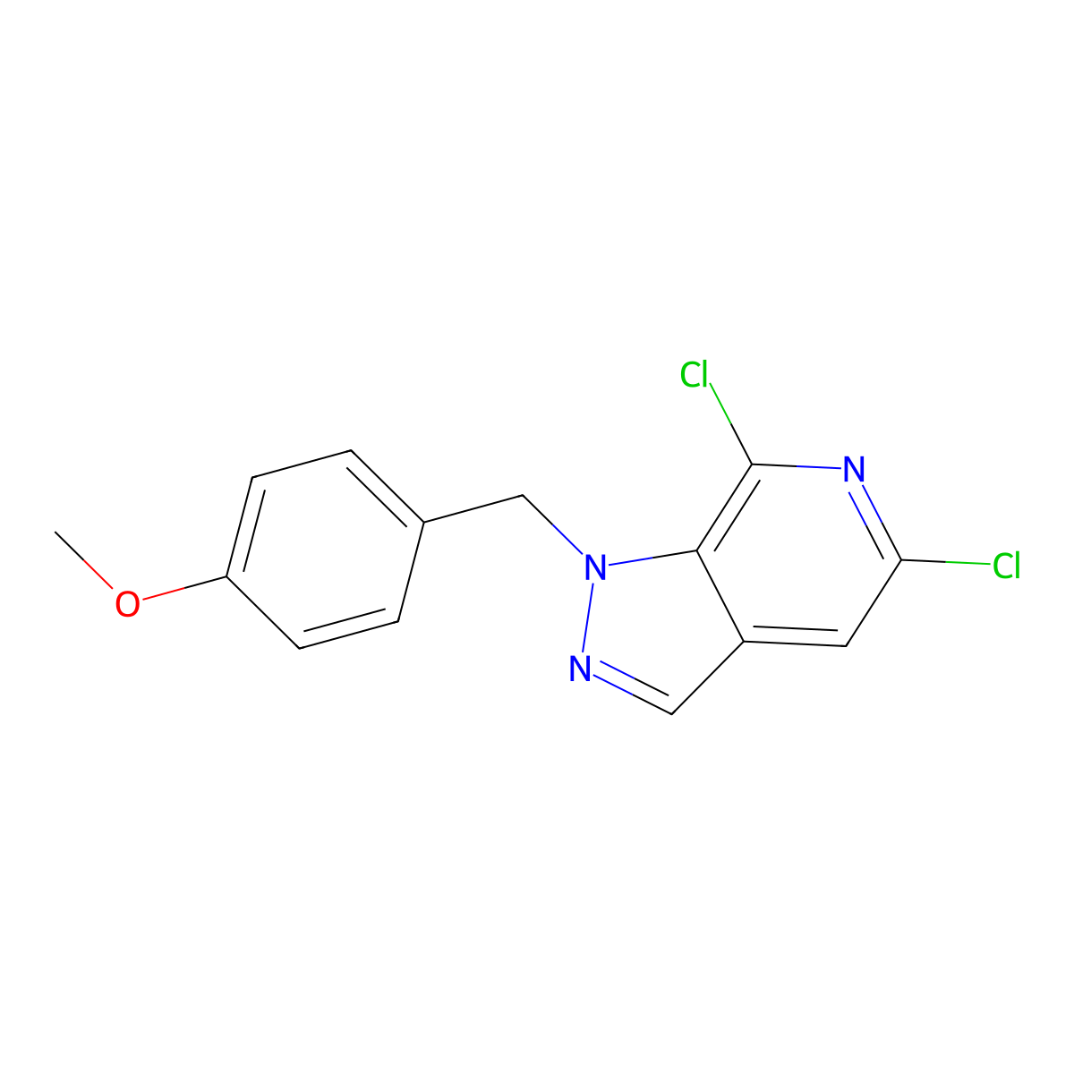 5,7-Dichloro-1-(4-methoxybenzyl)-1H-pyrazolo[3,4-c]pyridine molecular structure, CAS 1951402-78-0