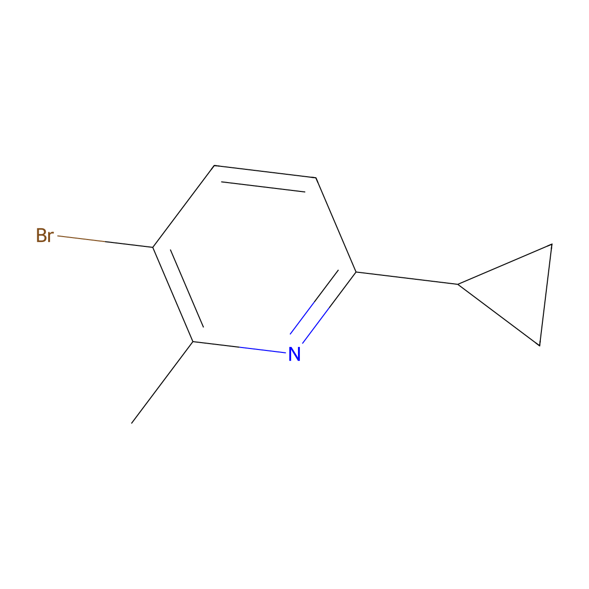 3-Bromo-6-cyclopropyl-2-methylpyridine molecular structure, CAS 1951411-48-5