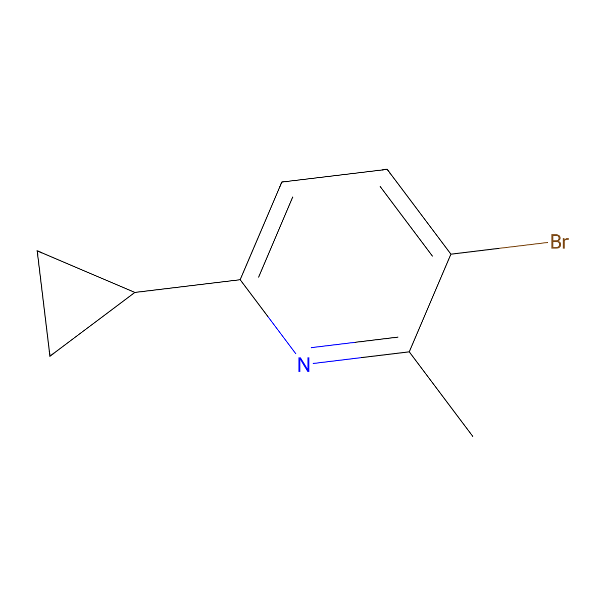 3-Bromo-6-cyclopropyl-2-methylpyridine molecular structure, CAS 1951411-48-5
