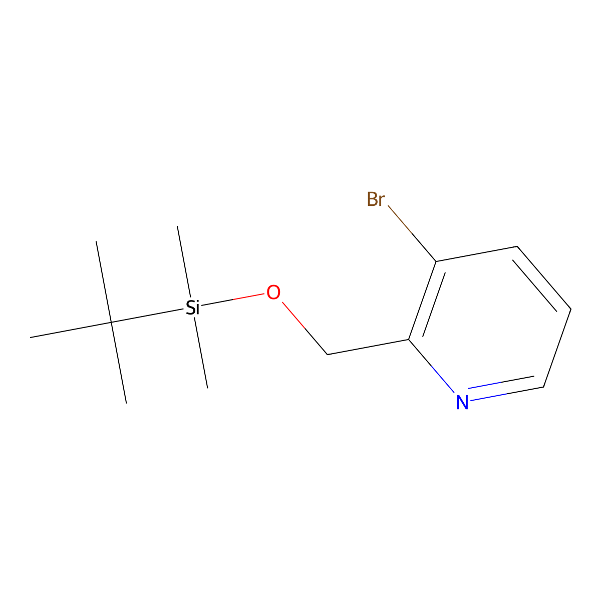 3-Bromo-2-(((tert-butyldimethylsilyl)oxy)methyl)pyridine molecular structure, CAS 1951411-50-9