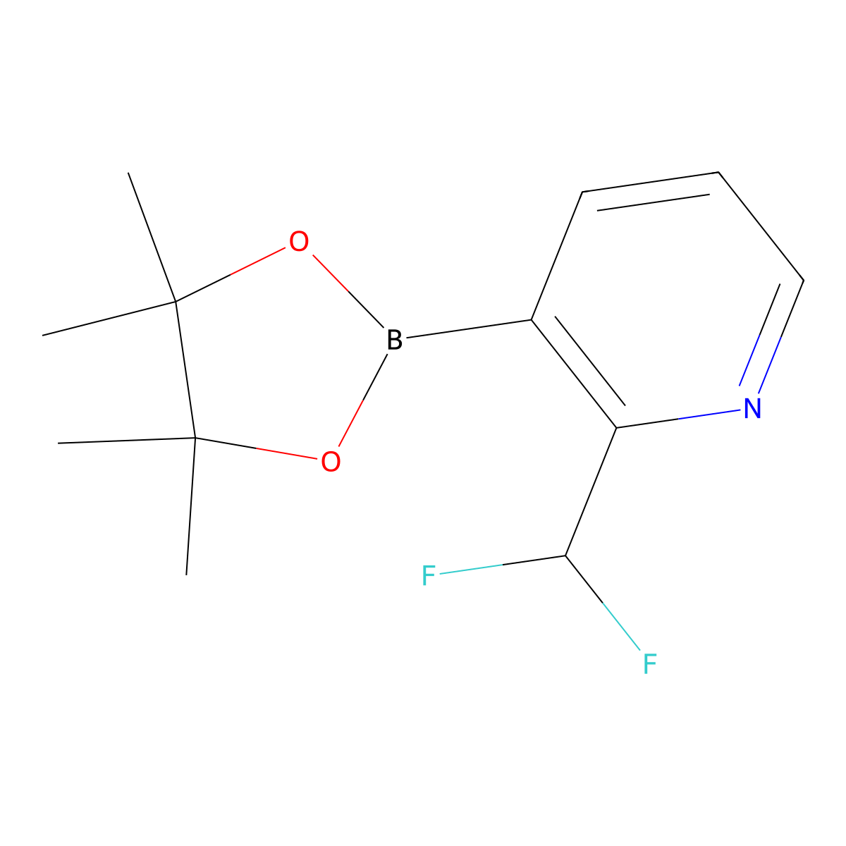 2-(Difluoromethyl)-3-(4,4,5,5-tetramethyl-1,3,2-dioxaborolan-2-yl)pyridine molecular structure, CAS 1951411-51-0