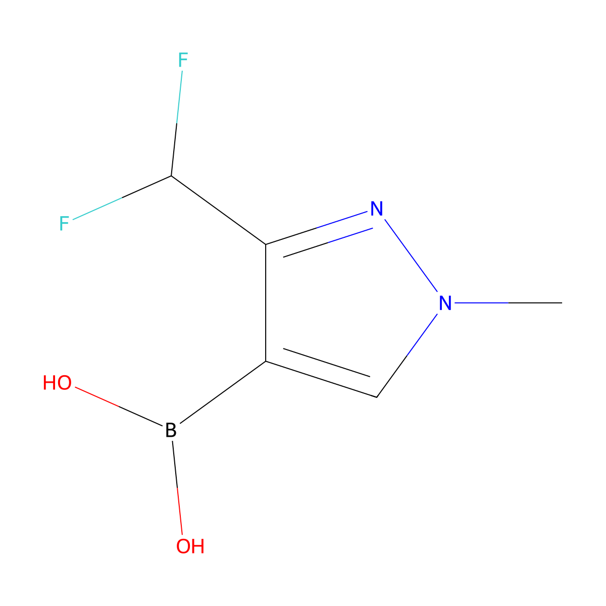 [3-(Difluoromethyl)-1-methyl-pyrazol-4-yl]boronic acid molecular structure, CAS 1951411-54-3