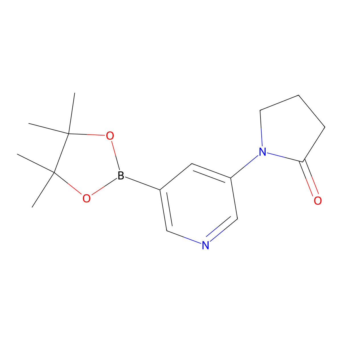 1-(5-(4,4,5,5-Tetramethyl-1,3,2-dioxaborolan-2-YL)pyridin-3-YL)pyrrolidin-2-one molecular structure, CAS 1951411-56-5