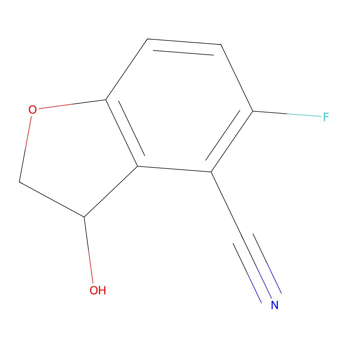 5-Fluoro-3-hydroxy-2,3-dihydrobenzofuran-4-carbonitrile molecular structure, CAS 1951411-90-7