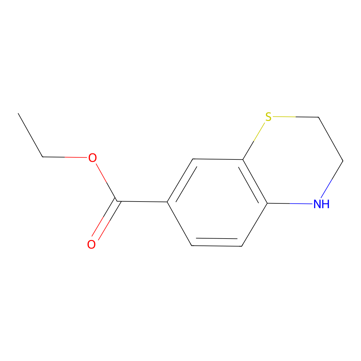 ethyl 3,4-dihydro-2H-1,4-benzothiazine-7-carboxylate molecular structure, CAS 195142-54-2