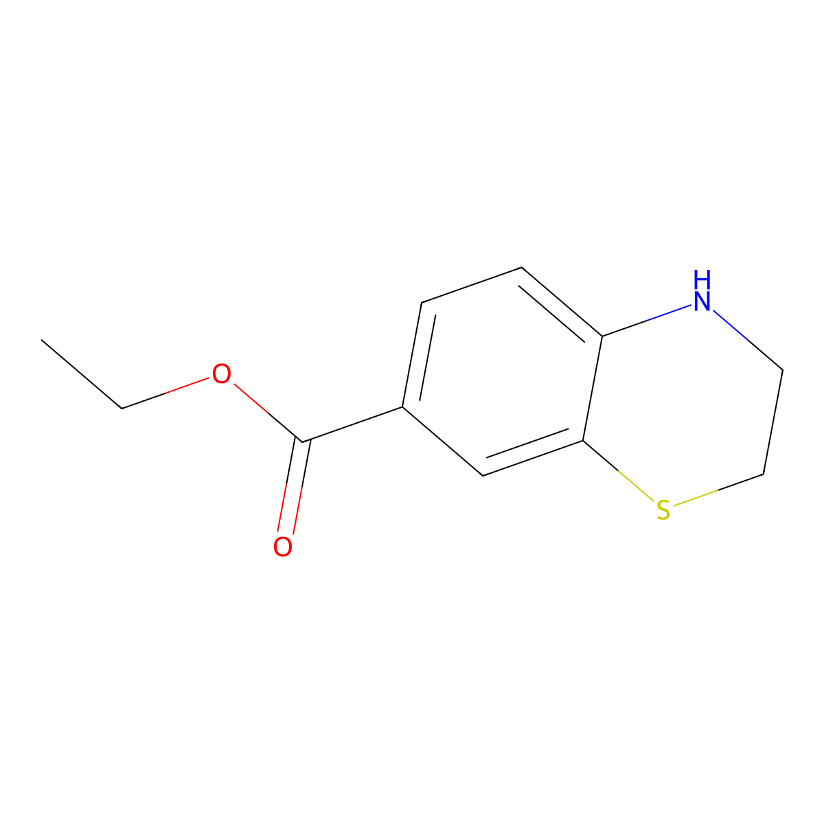 ethyl 3,4-dihydro-2H-1,4-benzothiazine-7-carboxylate molecular structure, CAS 195142-54-2