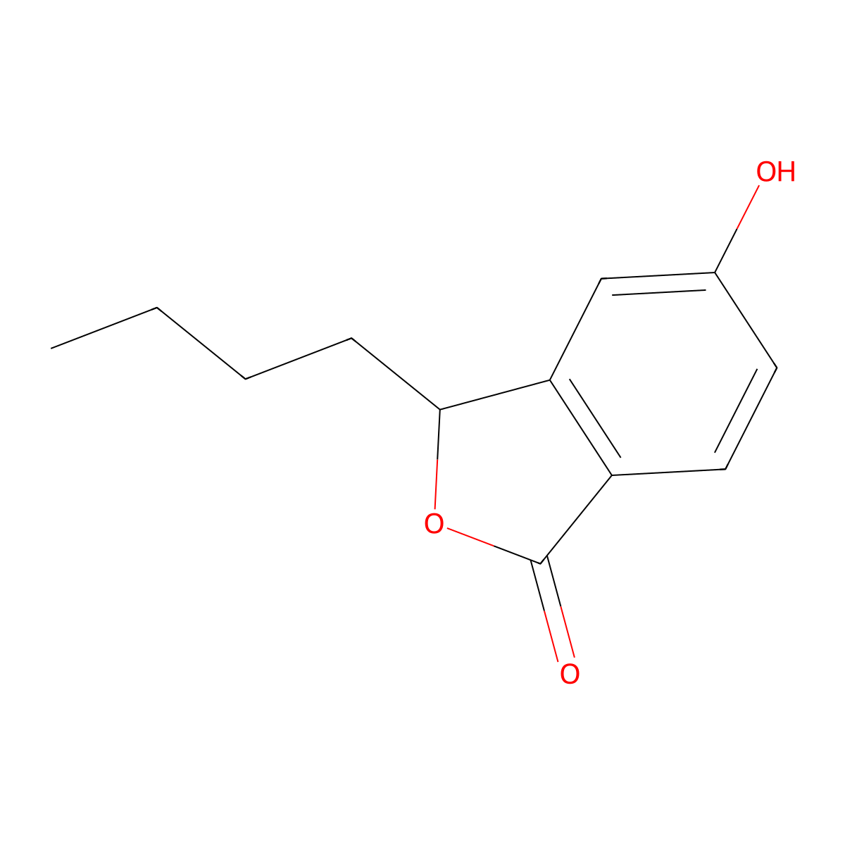 3-Butyl-5-hydroxyphthalide molecular structure, CAS 195142-72-4