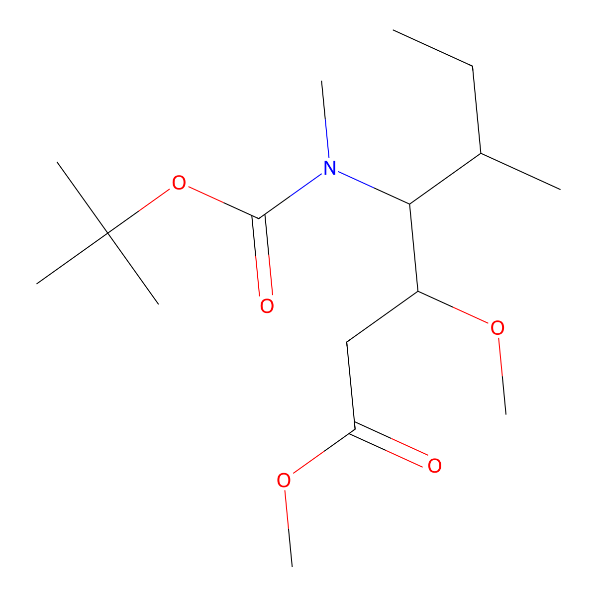 tert-butyl (2R,3S,4S)-1-(methoxycarbonyl)-2-methoxy-4-methylhexan-3-ylmethylcarbamate molecular structure, CAS 1951424-79-5