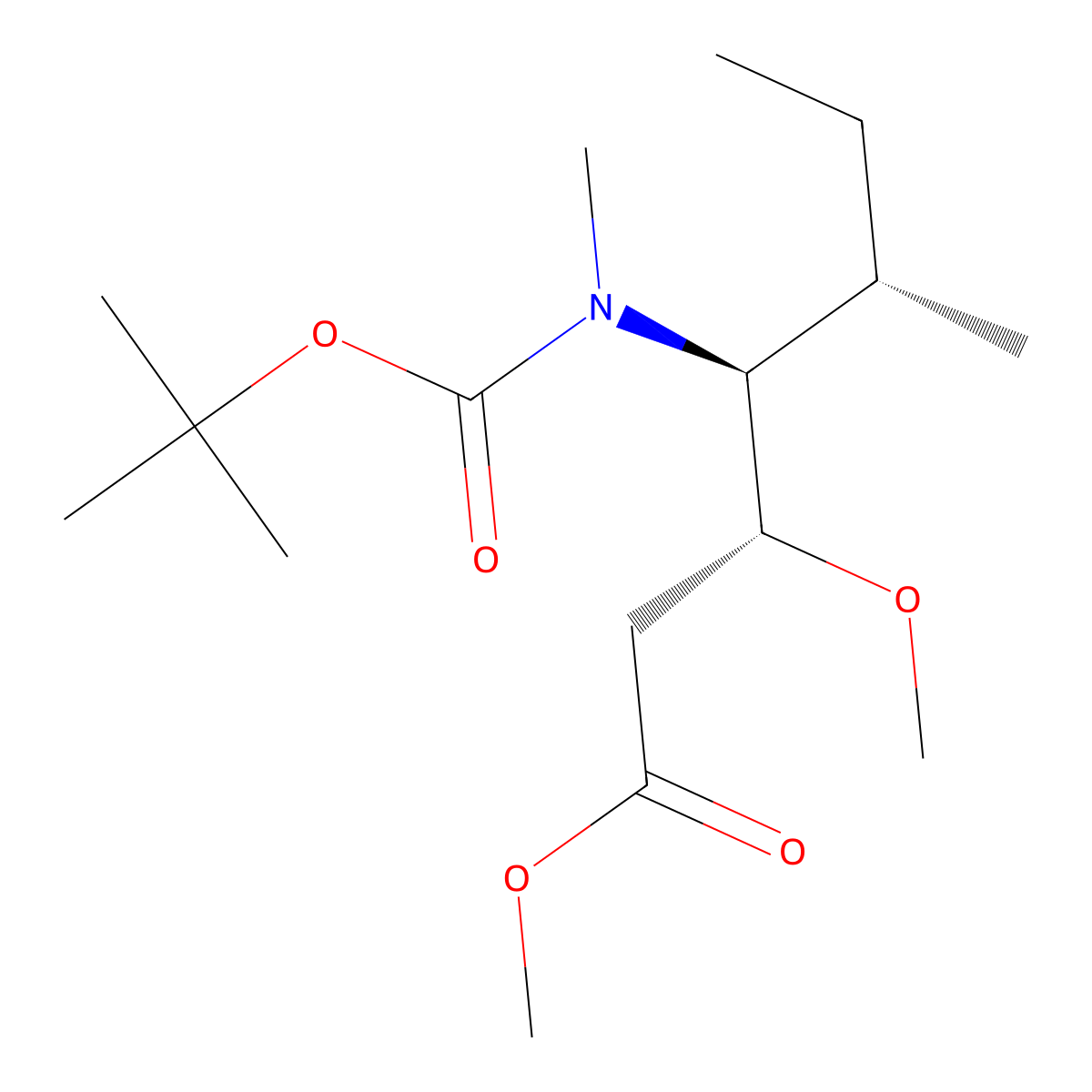 tert-butyl (2R,3S,4S)-1-(methoxycarbonyl)-2-methoxy-4-methylhexan-3-ylmethylcarbamate molecular structure, CAS 1951424-79-5