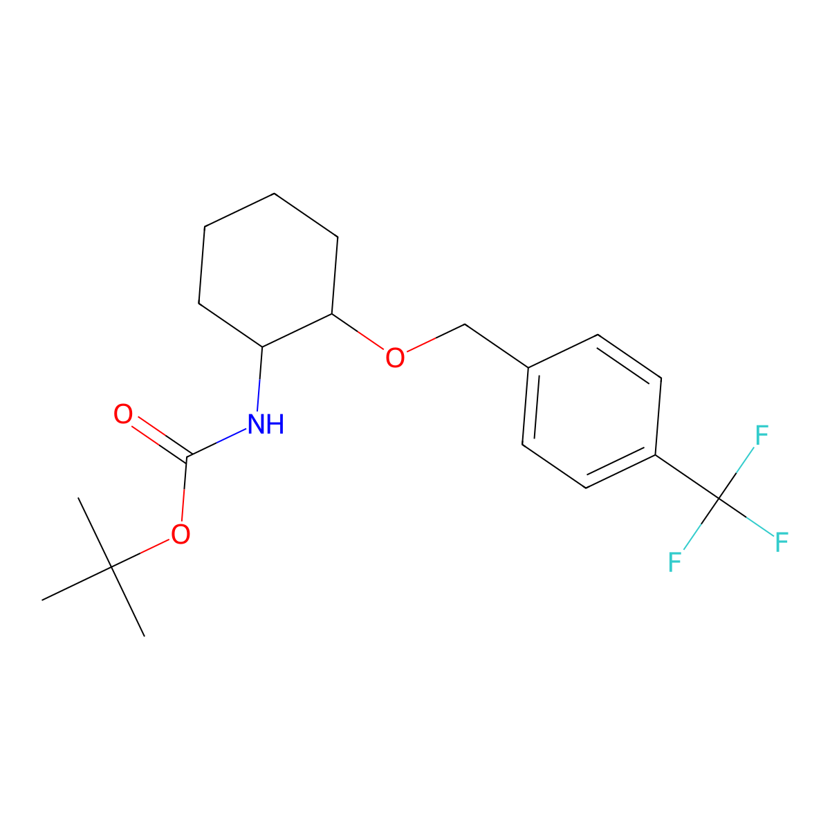 tert-Butyl ((1R,2R)-2-((4-(trifluoromethyl)benzyl)oxy)cyclohexyl)carbamate molecular structure, CAS 1951424-84-2