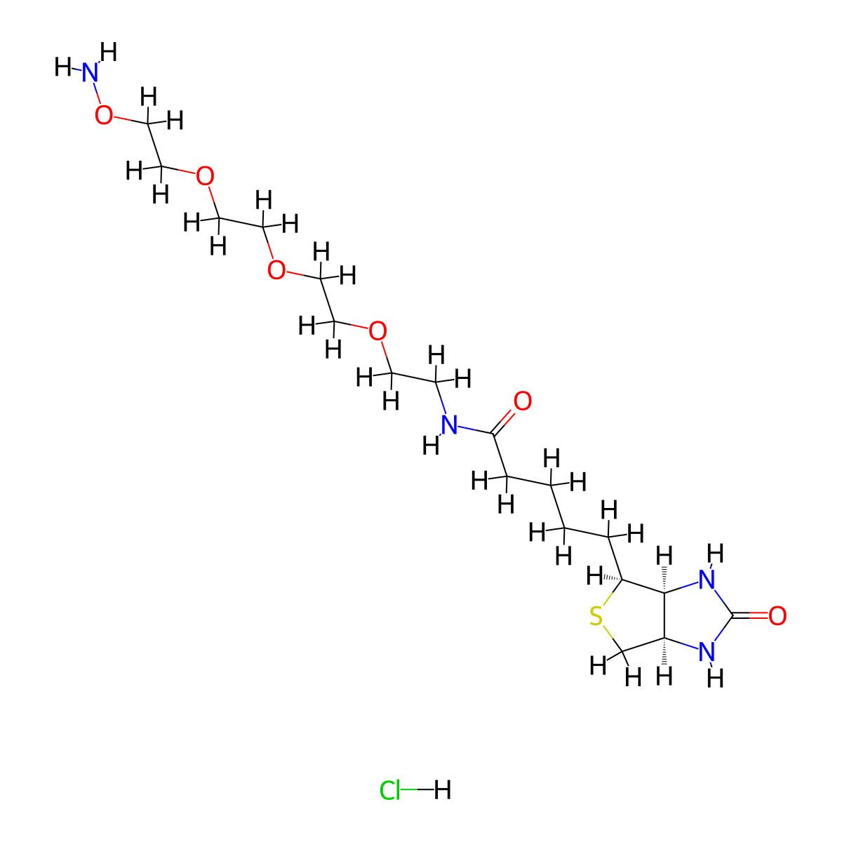 Biotin-PEG3-oxyamine HCl molecular structure, CAS 1951424-88-6