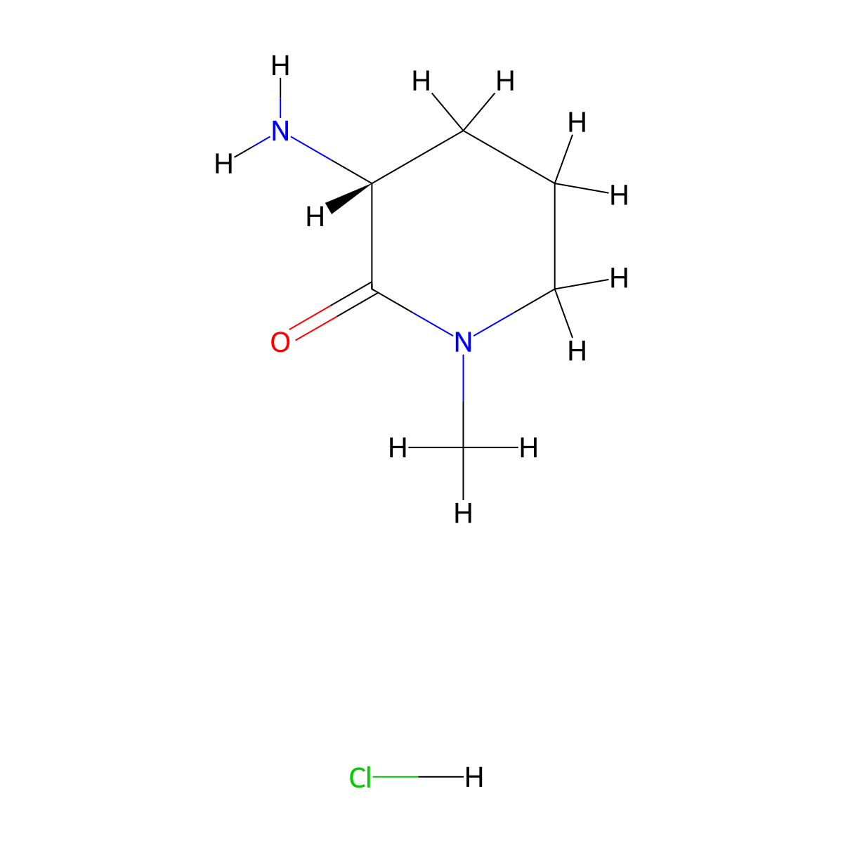 (3R)-Amino-1-methyl-piperidin-2-one hydrochloride molecular structure, CAS 1951424-91-1