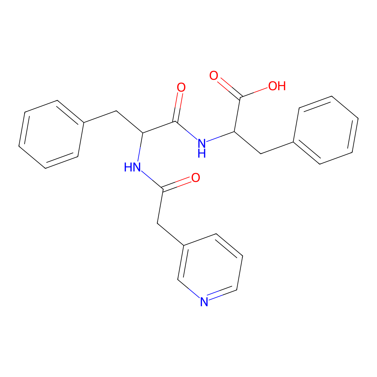 (S)-2-((S)-2-(2-(pyridin-3-yl)acetamido)-3-phenylpropanamido)-3-phenylpropanoic acid molecular structure, CAS 1951424-93-3