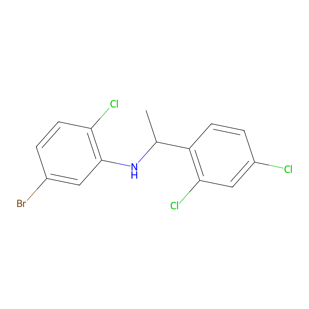 (R)-5-Bromo-2-chloro-N-(1-(2,4-dichlorophenyl)ethyl)aniline molecular structure, CAS 1951425-02-7