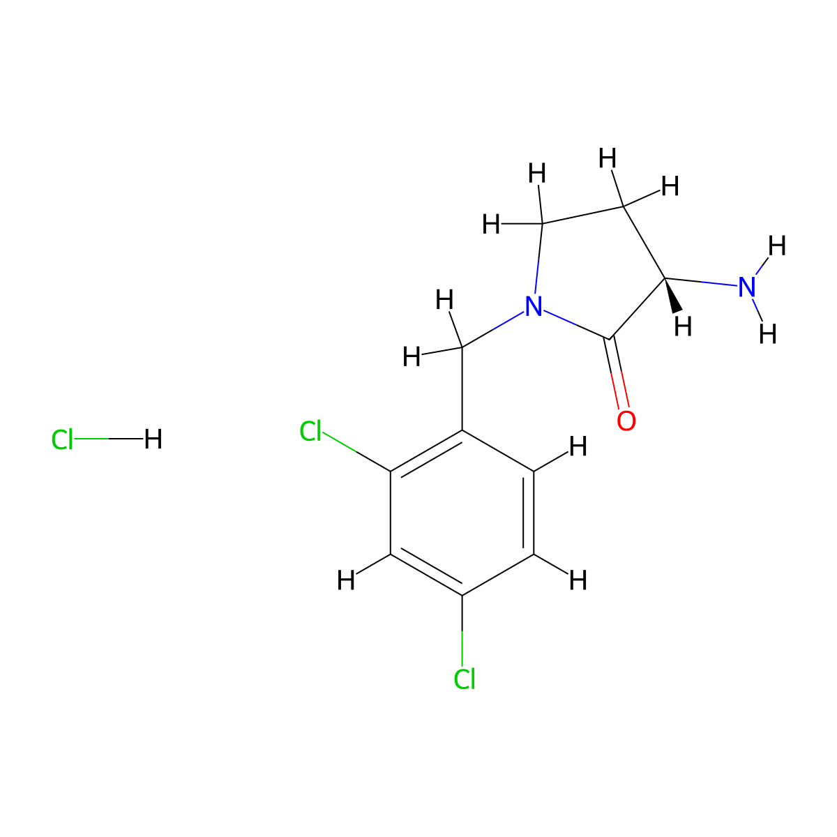(S)-3-Amino-1-(2,4-dichlorobenzyl) pyrrolidin-2-one HCl molecular structure, CAS 1951425-07-2