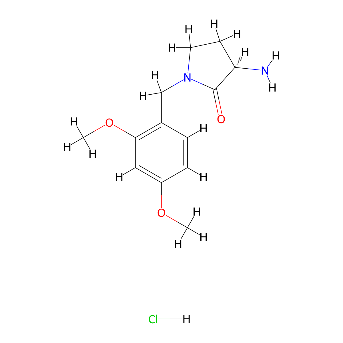 (R)-3-Amino-1-(2,4-dimethoxybenzyl)pyrrolidin-2-one hydrochloride molecular structure, CAS 1951425-09-4