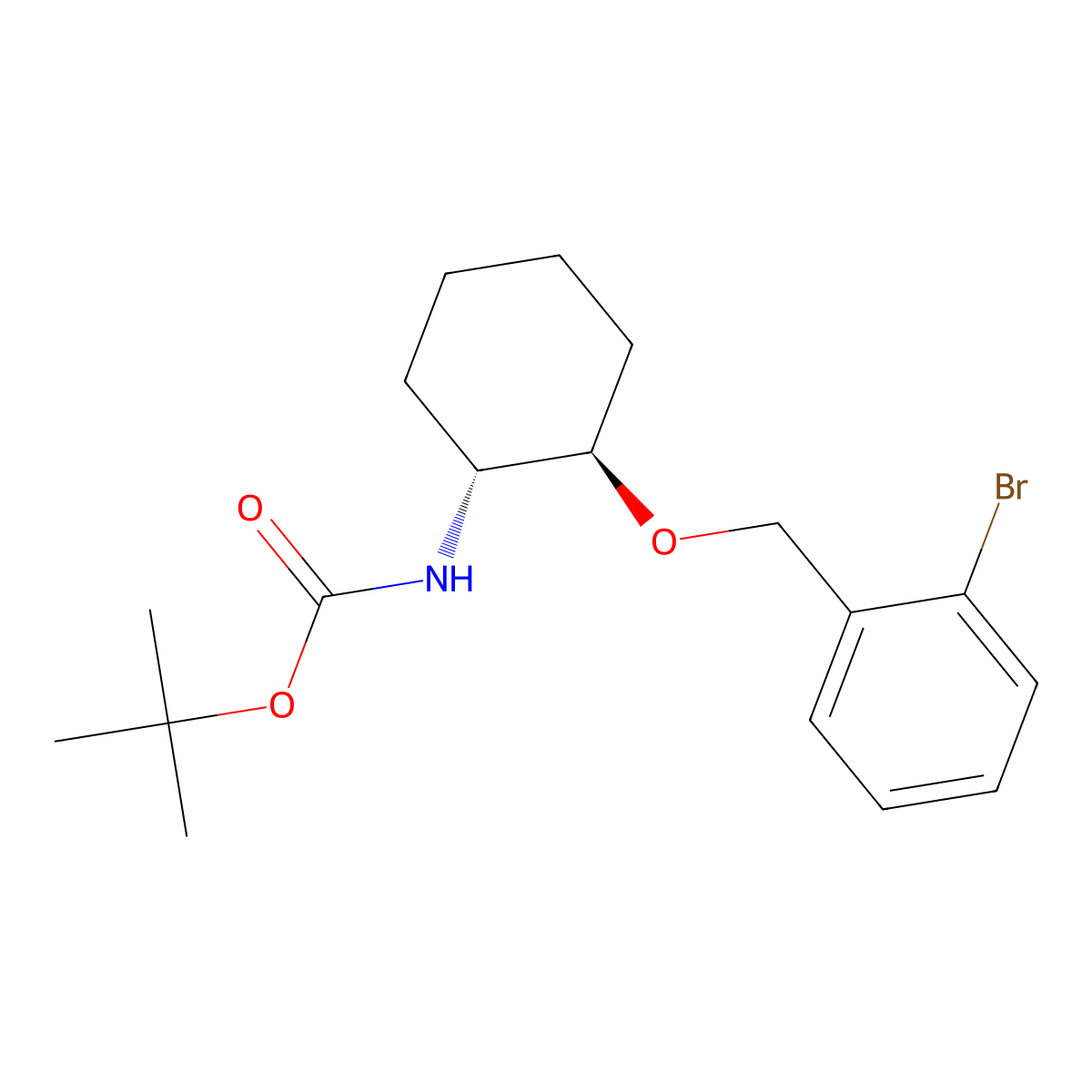 tert-Butyl ((1R,2R)-2-((2-bromobenzyl)oxy)cyclohexyl)carbamate molecular structure, CAS 1951425-13-0