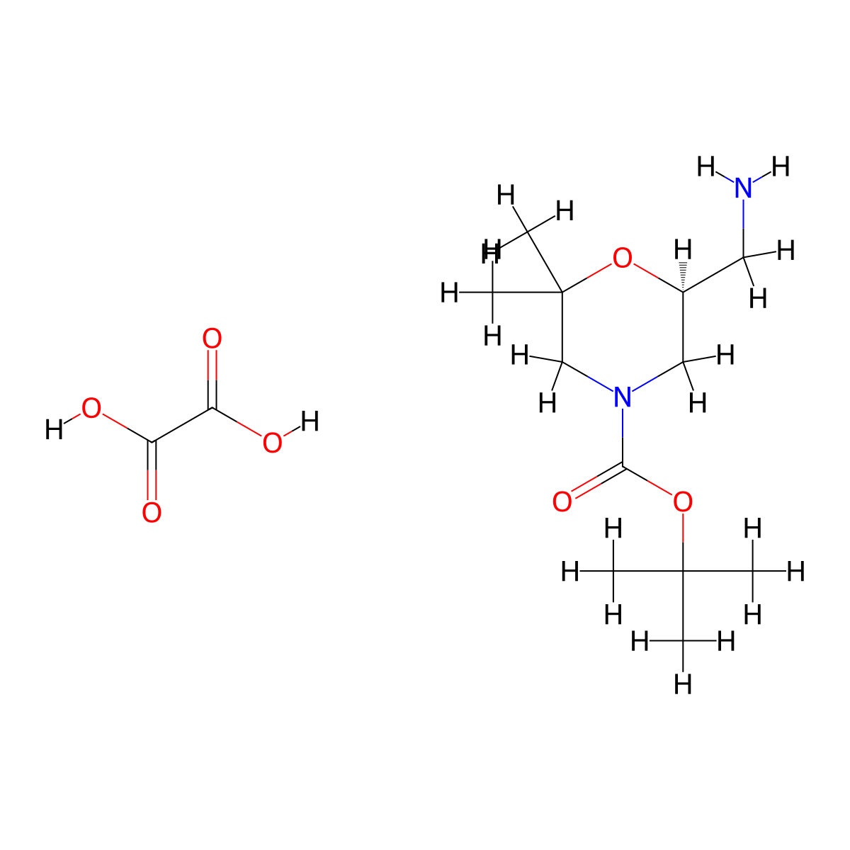 (S)-tert-Butyl 6-(aminomethyl)-2,2-dimethylmorpholine-4-carboxylate oxalate molecular structure, CAS 1951425-14-1