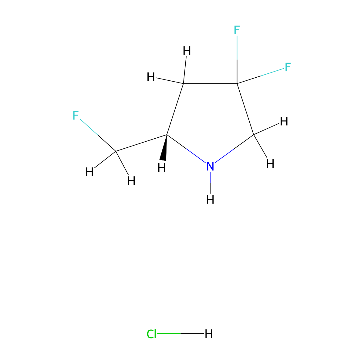 (S)-4,4-Difluoro-2-(fluoromethyl)pyrrolidine hydrochloride molecular structure, CAS 1951425-16-3