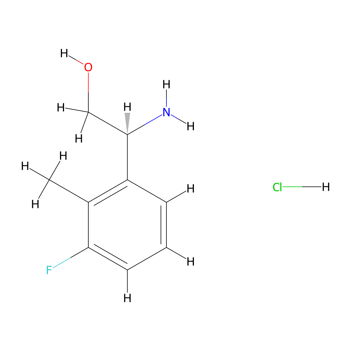 (S)-2-Amino-2-(3-fluoro-2-methylphenyl)ethanol hydrochloride molecular structure, CAS 1951425-23-2
