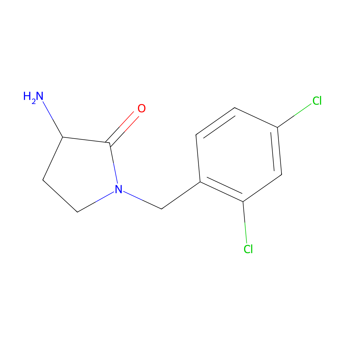 (R)-3-Amino-1-(2,4-dichlorobenzyl)pyrrolidin-2-one molecular structure, CAS 1951425-24-3