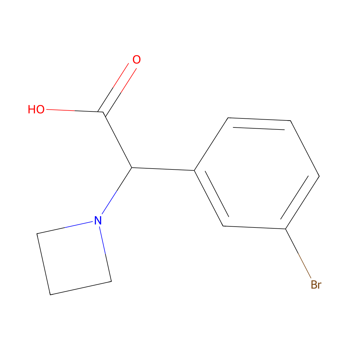 2-(Azetidin-1-yl)-2-(3-bromophenyl)acetic acid molecular structure, CAS 1951438-81-5