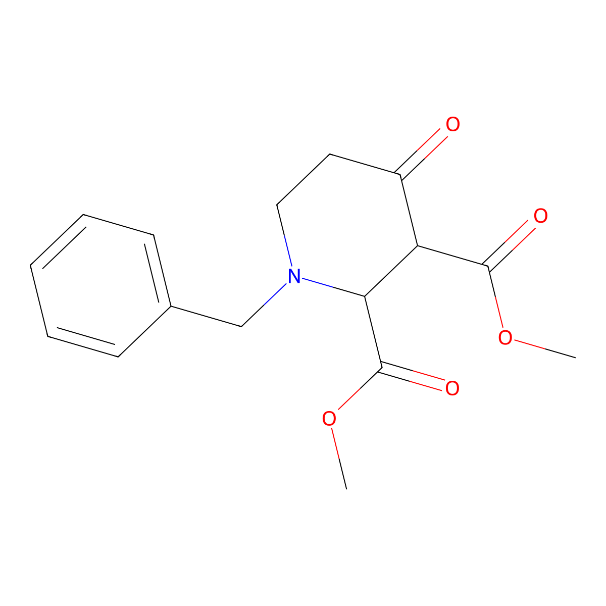 Dimethyl 1-benzyl-4-oxopiperidine-2,3-dicarboxylate molecular structure, CAS 1951438-82-6