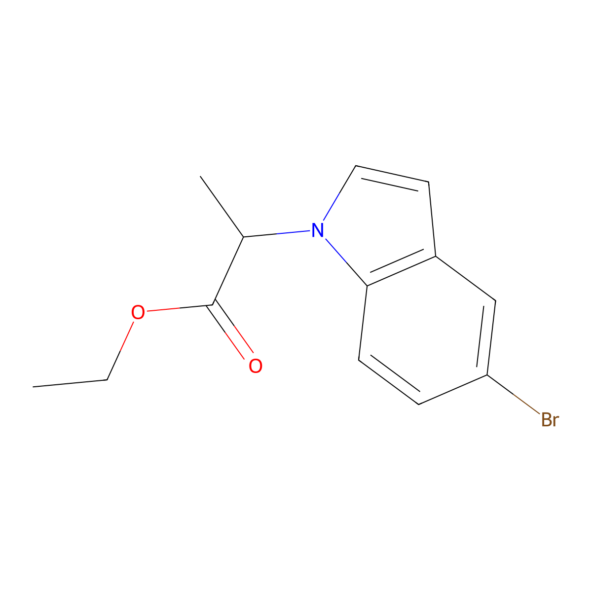 Ethyl 2-(5-bromo-1H-indol-1-yl)propanoate molecular structure, CAS 1951438-87-1