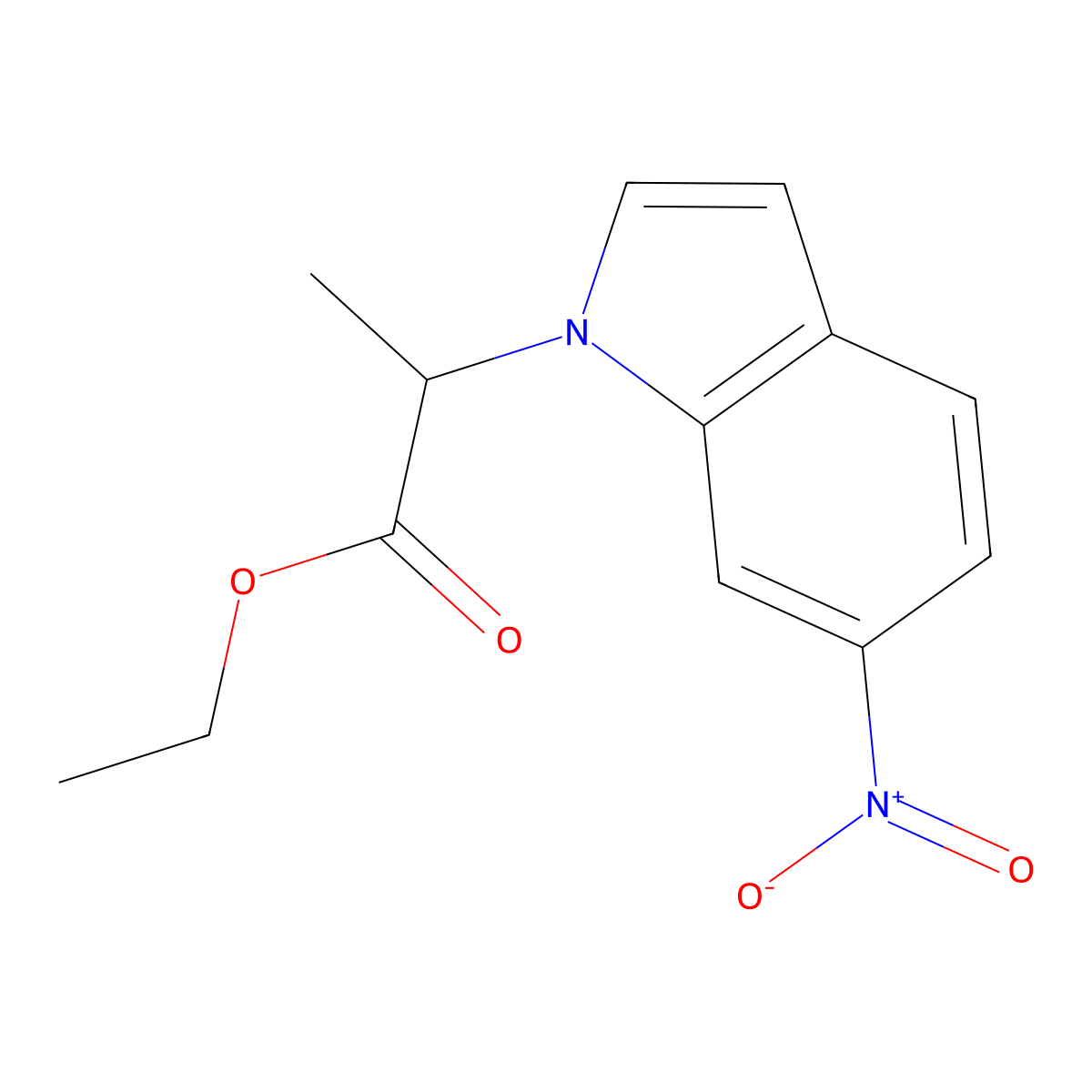 Ethyl 2-(6-nitro-1H-indol-1-yl)propanoate molecular structure, CAS 1951438-89-3