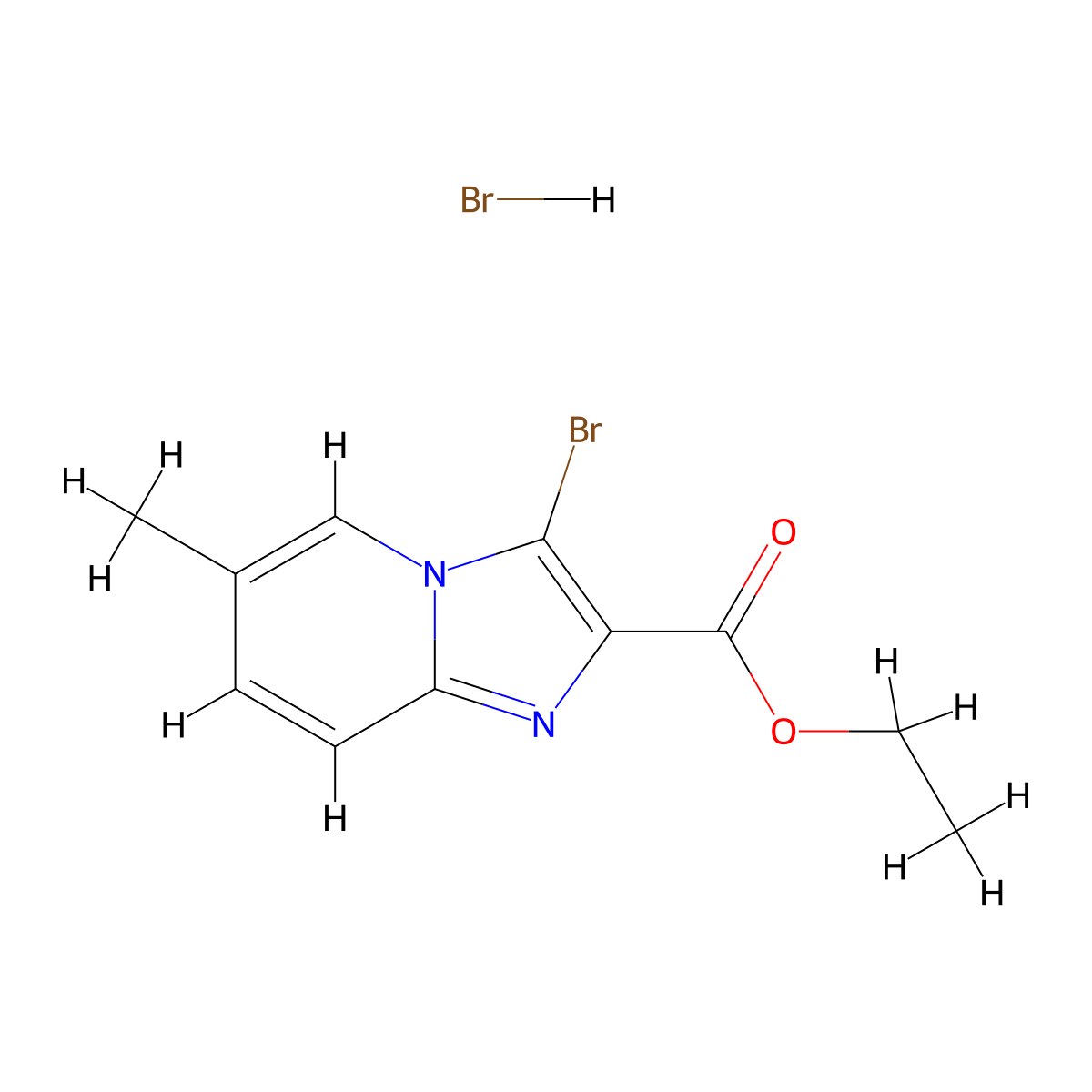 3-Bromo-6-methyl-imidazo[1,2-a]pyridine-2-carboxylic acid ethyl ester hydrobromide molecular structure, CAS 1951438-91-7