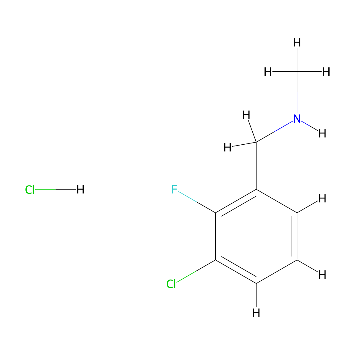 1-(3-Chloro-2-fluorophenyl)-N-methylmethanamine hydrochloride molecular structure, CAS 1951438-93-9