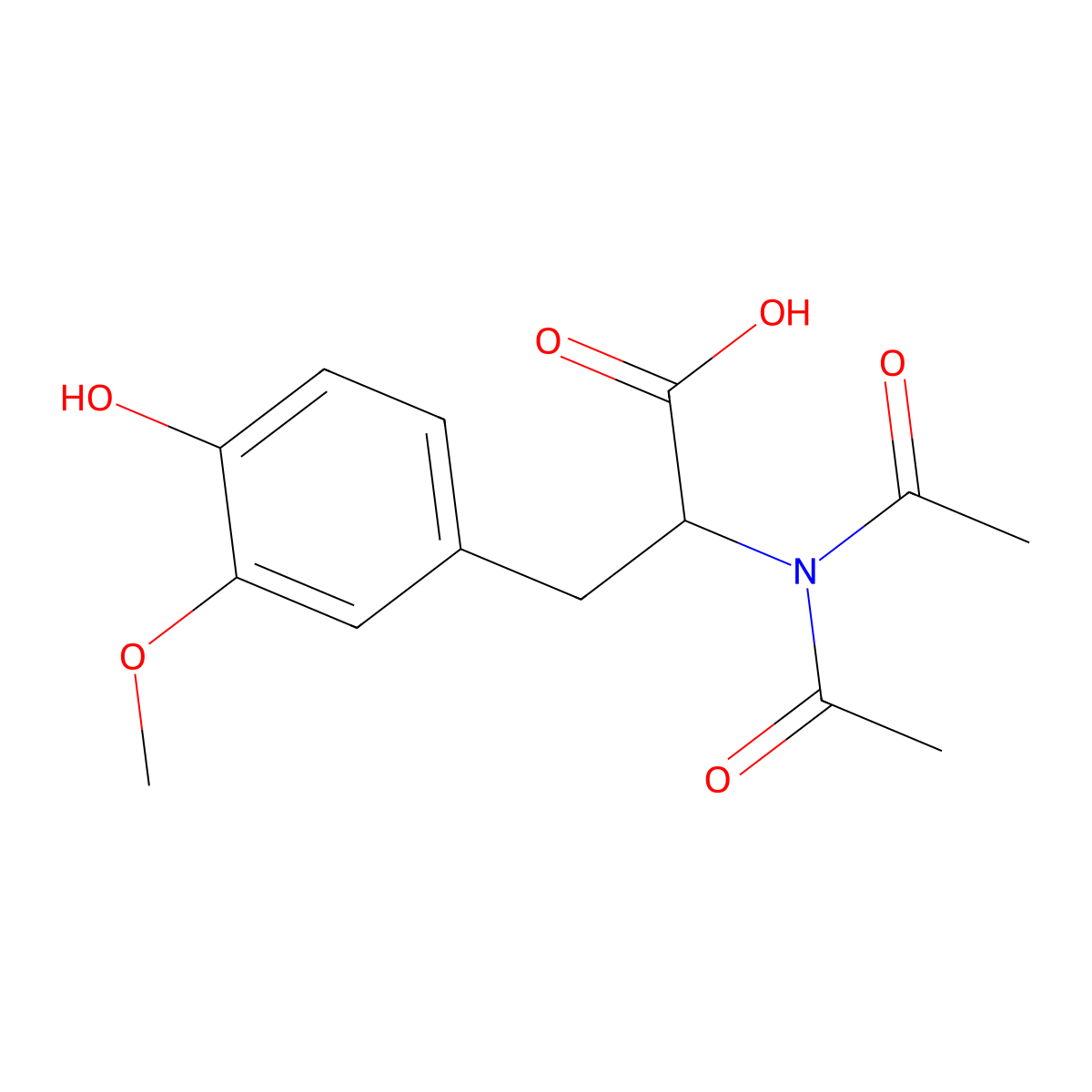 2-(N-Acetylacetamido)-3-(4-hydroxy-3-methoxyphenyl)propanoic acid molecular structure, CAS 1951438-94-0