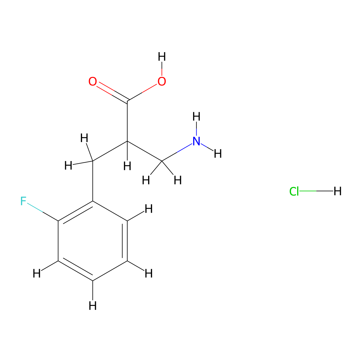 3-Amino-2-(2-fluorobenzyl)propanoic acid hydrochloride molecular structure, CAS 1951438-98-4