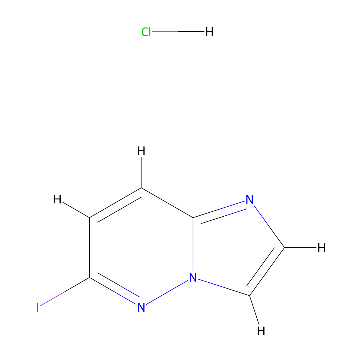 6-Iodo-imidazo[1,2-b]pyridazine hydrochloride molecular structure, CAS 1951439-01-2