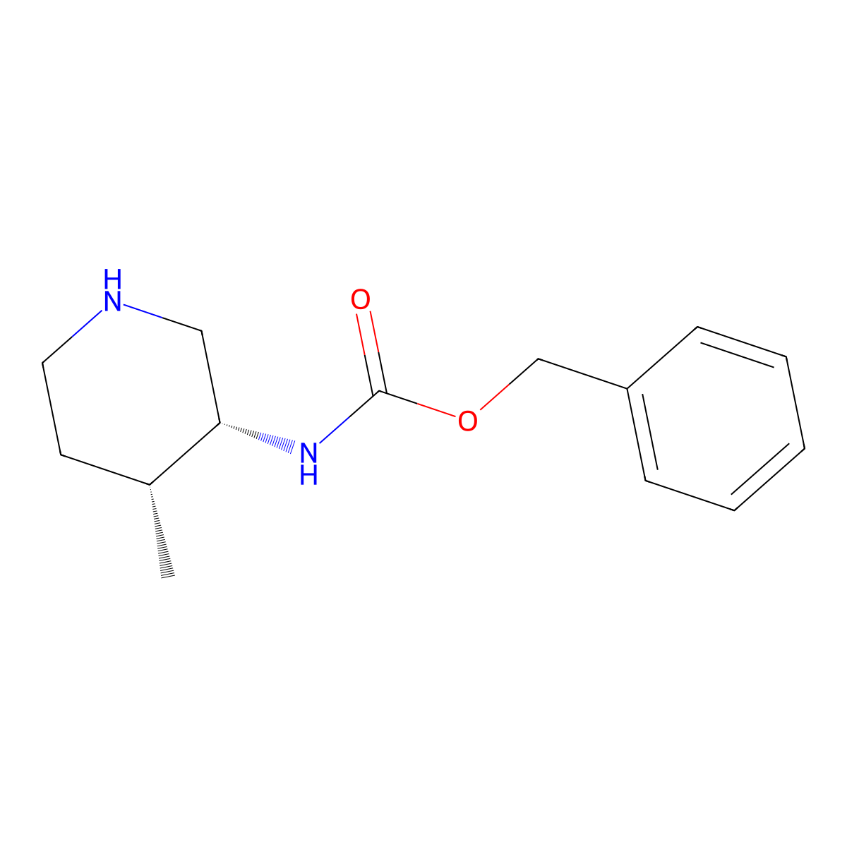 Benzyl N-[(3R,4R)-4-methylpiperidin-3-yl]carbamate molecular structure, CAS 1951439-03-4
