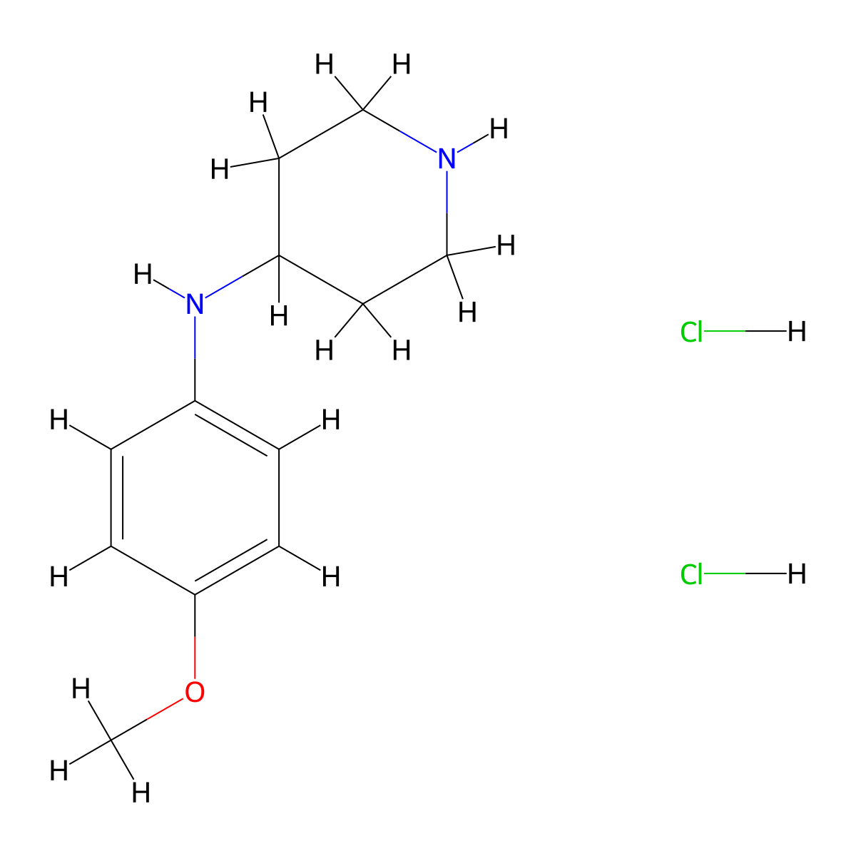 N-(4-Methoxyphenyl)piperidin-4-amine dihydrochloride molecular structure, CAS 1951439-07-8