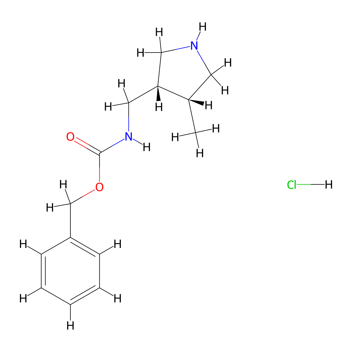 Cis-benzyl ((4-methylpyrrolidin-3-yl)methyl)carbamate hydrochloride molecular structure, CAS 1951439-09-0
