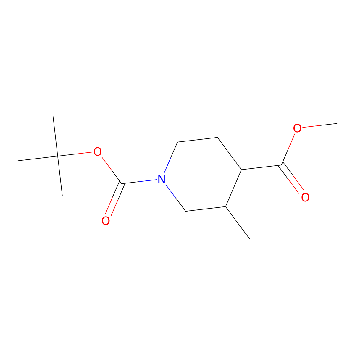 O1-Tert-butyl O4-methyl (3R,4S)-3-methylpiperidine-1,4-dicarboxylate molecular structure, CAS 1951439-13-6