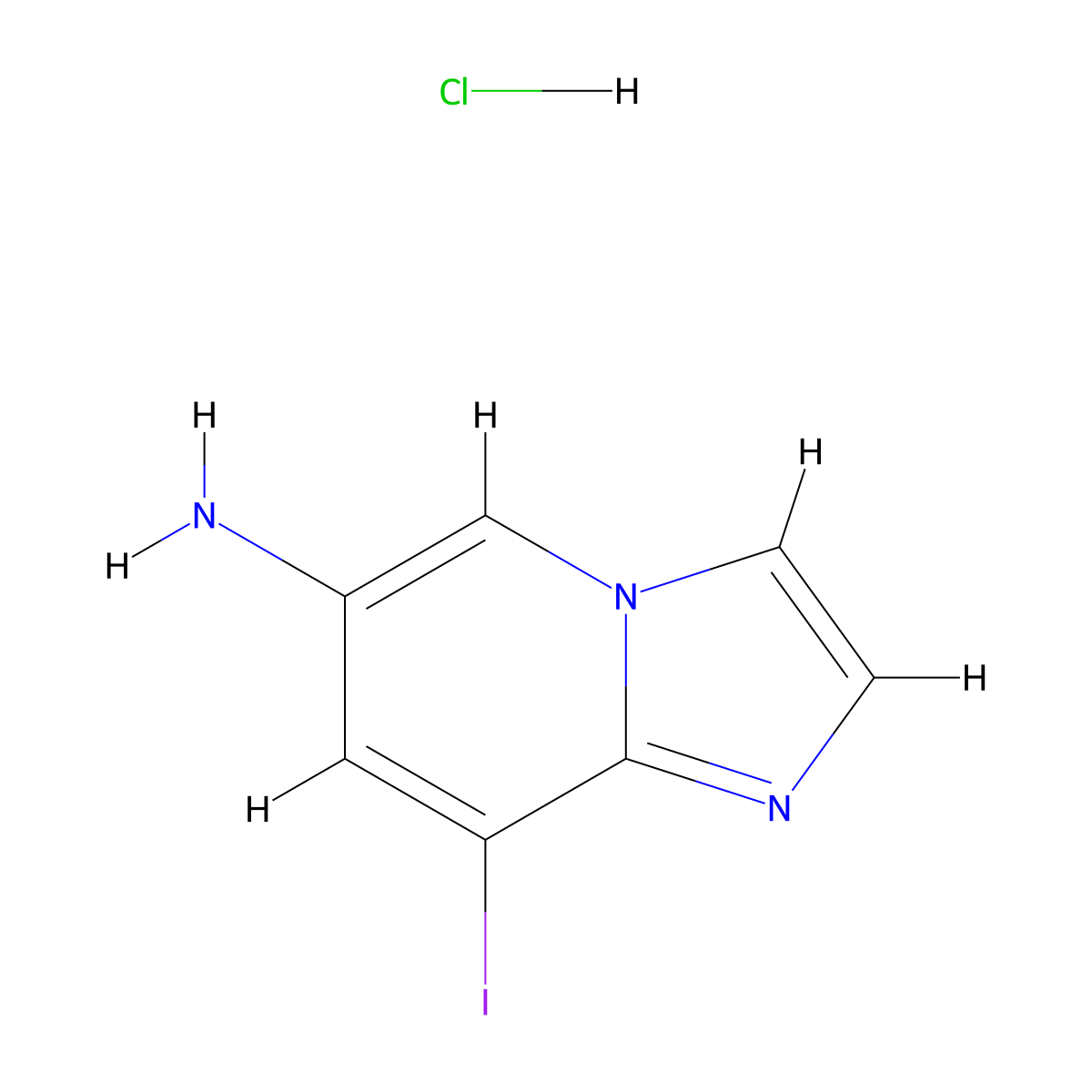 8-Iodo-imidazo[1,2-a]pyridin-6-ylamine hydrochloride molecular structure, CAS 1951439-15-8