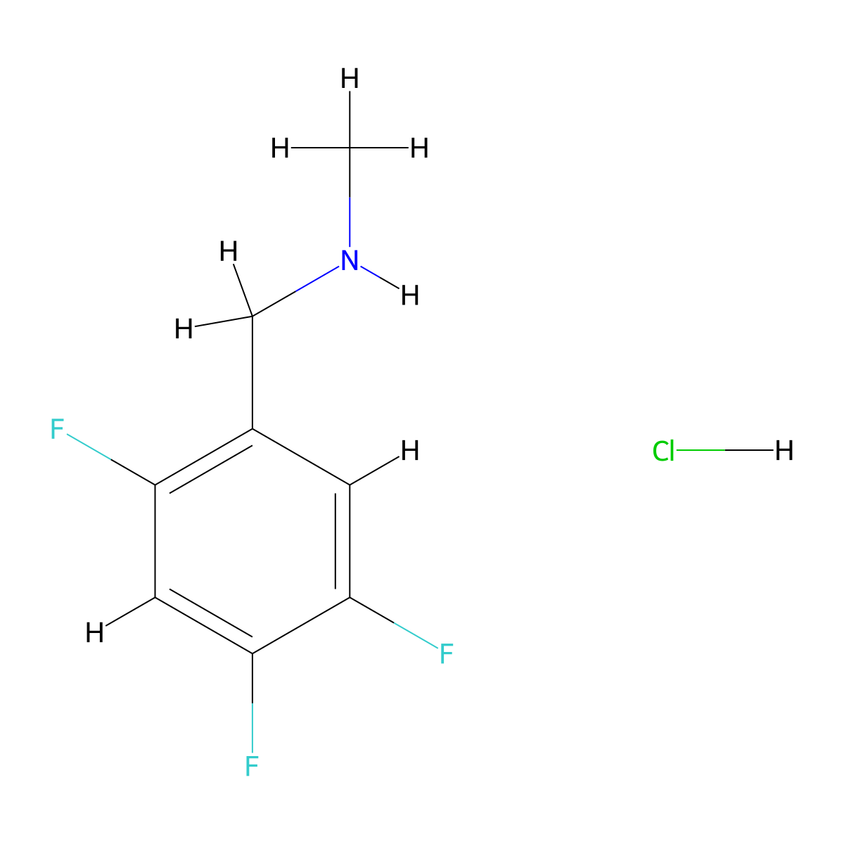 N-Methyl-1-(2,4,5-trifluorophenyl)methanamine hydrochloride molecular structure, CAS 1951439-17-0