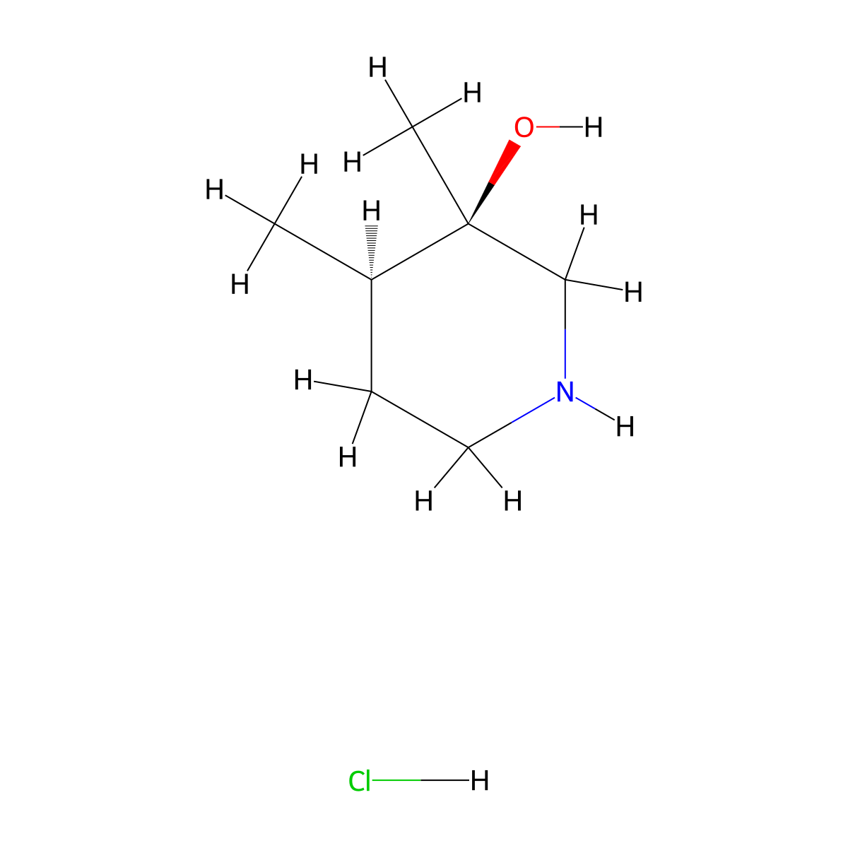 cis-3,4-Dimethylpiperidin-3-OL hcl molecular structure, CAS 1951439-19-2