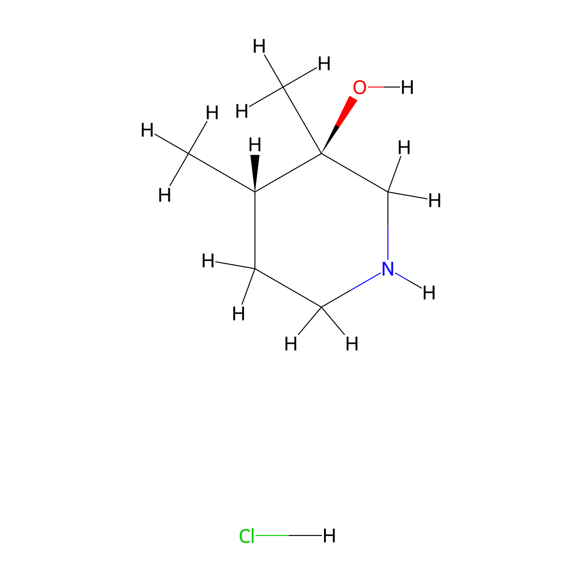trans-3,4-Dimethylpiperidin-3-ol hydrochloride molecular structure, CAS 1951439-22-7