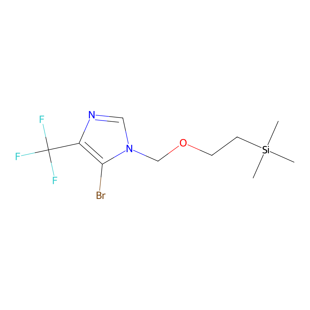 5-Bromo-4-(trifluoromethyl)-1-((2-(trimethylsilyl)ethoxy)methyl)-1H-imidazole molecular structure, CAS 1951439-23-8